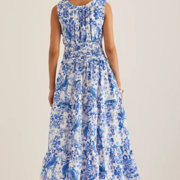 Anthropologie | NWT Sleeveless Poplin Smocked Midi Dress - Picture 3 of 4